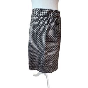 Coldwater Creek Skirt Dressy Black White Geometric A Line SZ 10 NWT
